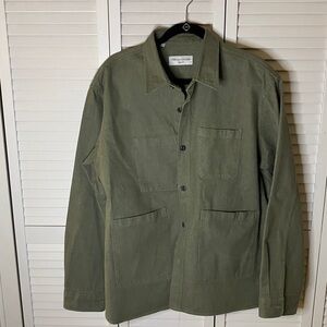 Men’s Officine Generale over shirt chore coat olive jacket XL organic cotton